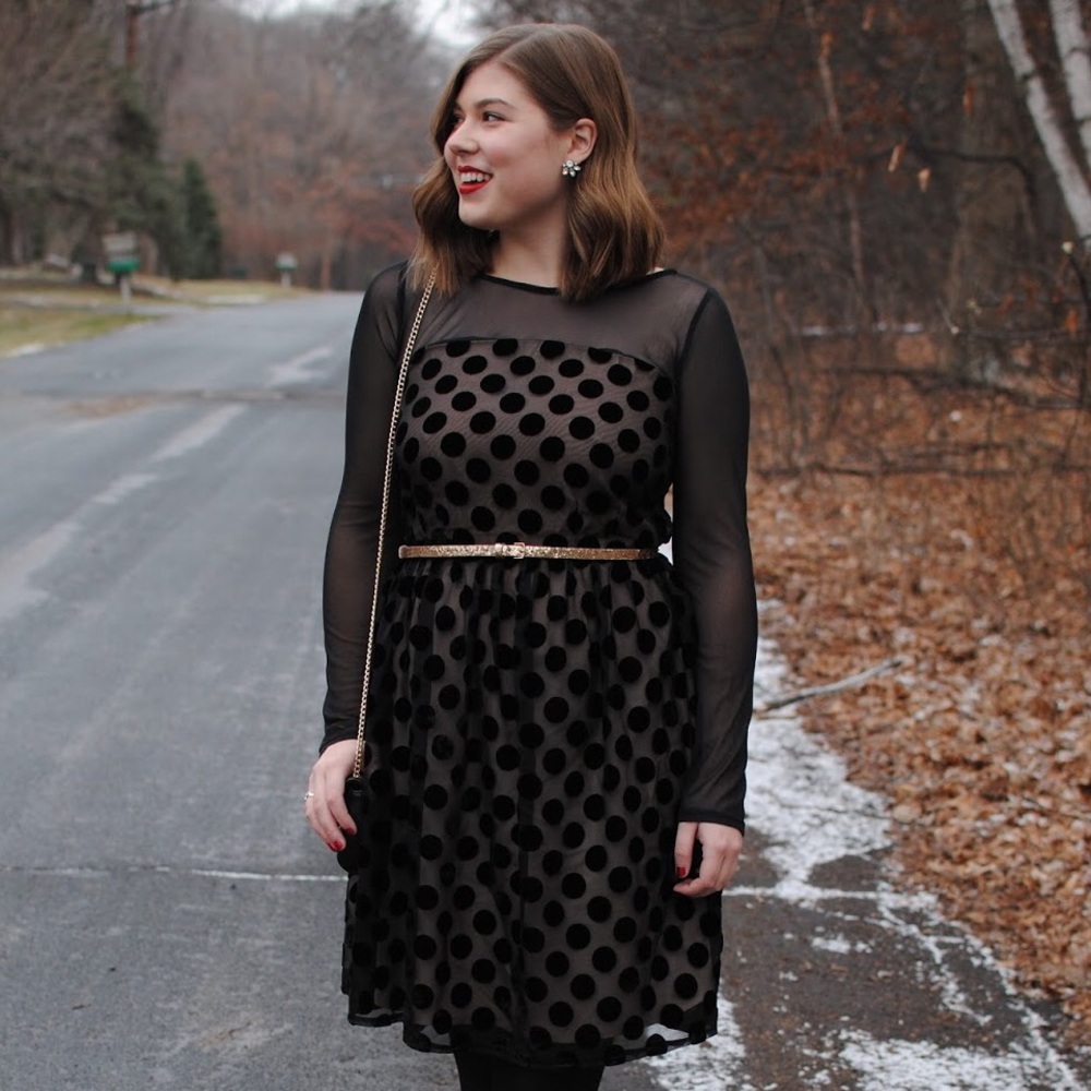 Anthropologie polka dotted dress